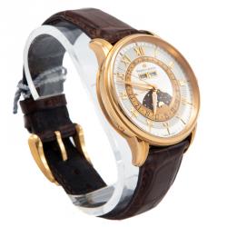 Maurice Lacroix Silver 18K Rose Gold Masterpiece Phase De Lune Men's Watch 40MM