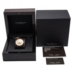 Maurice Lacroix Silver 18K Rose Gold Masterpiece Phase De Lune Men's Watch 40MM