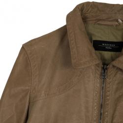 Pre Owned Max Mara Crop Leather Jacket M