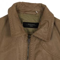 Pre Owned Max Mara Crop Leather Jacket M