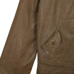 Pre Owned Max Mara Crop Leather Jacket M