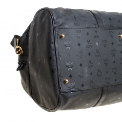 MCM Black Visetos Nylon Large Duffle Bag