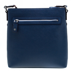 MCM Blue Leather Ottamar Messenger Bag