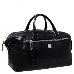 MCM Black Leather Duffle Bag                    
