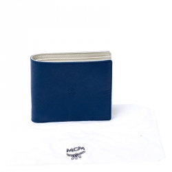 MCM Blue Leather Bifold Wallet