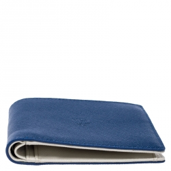 MCM Blue Leather Bifold Wallet