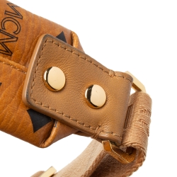 MCM Cognac Visetos Coated Canvas Studded Dual Stark Backpack
