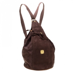 MCM Brown Nylon Sling Backpack