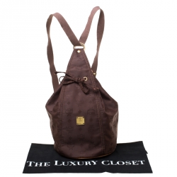 MCM Brown Nylon Sling Backpack