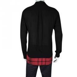 Pre Owned قميص أم سي كيو باي أليكساندر ماكوين أسود بحافة متباينة طويل S