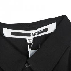 Pre Owned قميص أم سي كيو باي أليكساندر ماكوين أسود بحافة متباينة طويل S