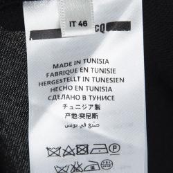 Pre Owned قميص أم سي كيو باي أليكساندر ماكوين أسود بحافة متباينة طويل S