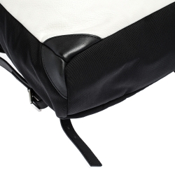 McQ by Alexander McQueen Black/White Nylon and Leather Pocket Backpack