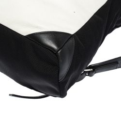 McQ by Alexander McQueen Black/White Nylon and Leather Pocket Backpack
