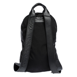 McQ by Alexander McQueen Black/White Nylon and Leather Pocket Backpack