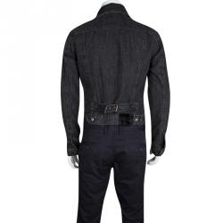 مملوكة مسبقًا McQ By Alexander McQueen Faded Black Denim Jacket S