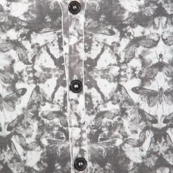 Pre Owned كارديغان أم سي كيو باي أليكساندر ماكوين قطن بنقوش ذباب رصاصي فاتح L