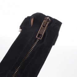 مملوكة مسبقًا McQ by Alexander McQueen Black Leather Brogue Platform Ankle Boots Size 38