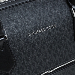 Michael Kors Black Signature Coated Canvas XL Travel Duffle Bag