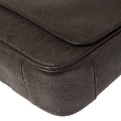 Michael Kors Brown Signature Coated Canvas and Leather Jet Set Messenger Bag