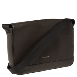 Michael Kors Brown Signature Coated Canvas and Leather Jet Set Messenger Bag