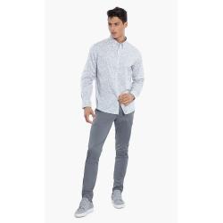 Michael Kors Grey Slim Fit Stretch Floral Print Long Sleeves Shirt S