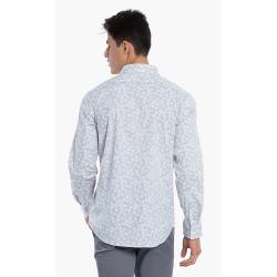 Michael Kors Grey Slim Fit Stretch Floral Print Long Sleeves Shirt S