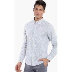 Michael Kors Grey Slim Fit Stretch Floral Print Long Sleeves Shirt S