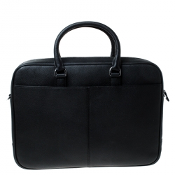 Michael Kors Black Leather Russel Briefcase 