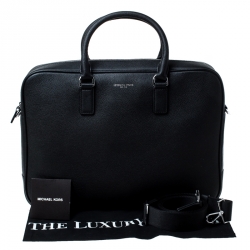 Michael Kors Black Leather Russel Briefcase 