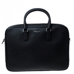 Michael Kors Black Leather Russel Briefcase 