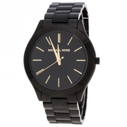 Michael Kors Black PVD Coated Steel Slim Runway MK221 Men's Wristwatch 42 mm