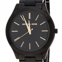 Michael Kors Black PVD Coated Steel Slim Runway MK221 Men's Wristwatch 42 mm