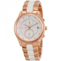 Michael Kors White Rose Gold Plated Steel Briar MK6467 Men's Wristwatch 40MM