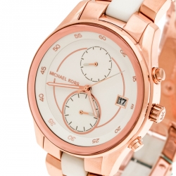 Michael Kors White Rose Gold Plated Steel Briar MK6467 Men's Wristwatch 40MM