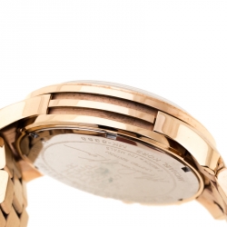 Pre Owned Michael Kors Blue Rose Gold Plated Stainless Steel Watch Hunger Stop Limited Edition Runway MK8358 Men's Wristwatch 45 mm