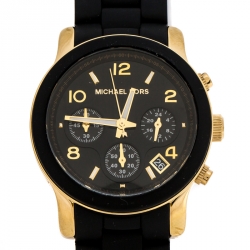 Michael Kors Black Gold Plated Steel Runway MK5191 Men's Wristwatch 39 mm