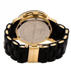 Michael Kors Black Gold Plated Steel Runway MK5191 Men's Wristwatch 39 mm