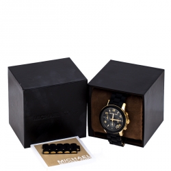 Michael Kors Black Gold Plated Steel Runway MK5191 Men's Wristwatch 39 mm