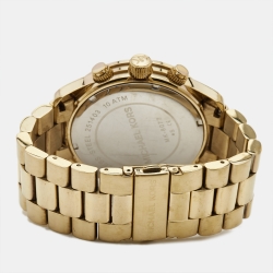 Michael Kors Champagne Gold Plated Stainless Steel Runway MK8077 Men's Wristwatch 45 mm