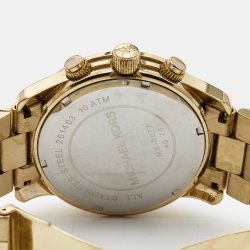 Michael Kors Champagne Gold Plated Stainless Steel Runway MK8077 Men's Wristwatch 45 mm