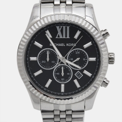 Michael Kors Black Stainless Steel Lexington MK8602 Men's Wristwatch 44 mm