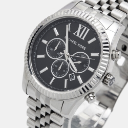 Michael Kors Black Stainless Steel Lexington MK8602 Men's Wristwatch 44 mm