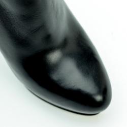 Pre Owned MICHAEL Michael Kors Black Leather & Python York Ankle Boots Size 39.5