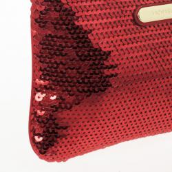 Pre Owned Michael by Michael Kors Red Sequin Wristlet