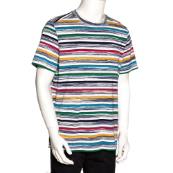 Pre Owned Missoni Mare Multicolor Striped Cotton T Shirt L