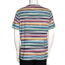 Pre Owned Missoni Mare Multicolor Striped Cotton T Shirt L