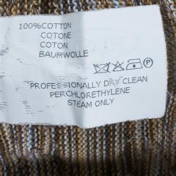 مملوكة مسبقًا قميص ميزوني متعدد الألوان رقبة ضيقة مغزول للرجال L