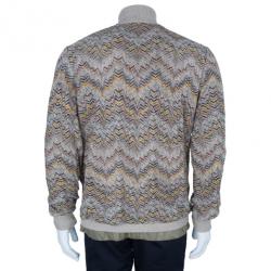 Pre Owned Missoni Men's Multicolor Knit Bomber Jacket L