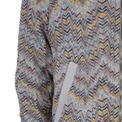 Pre Owned Missoni Men's Multicolor Knit Bomber Jacket L